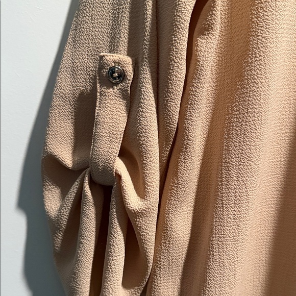 Papermoon Tan Split V-Neck Blouse - Picture 2 of 4